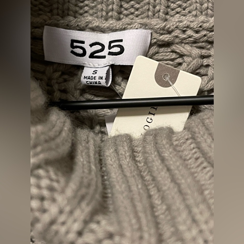 Anthropologie 525 America Gray Knit Popcorn Turtleneck Sweater Dress - Picture 4 of 7